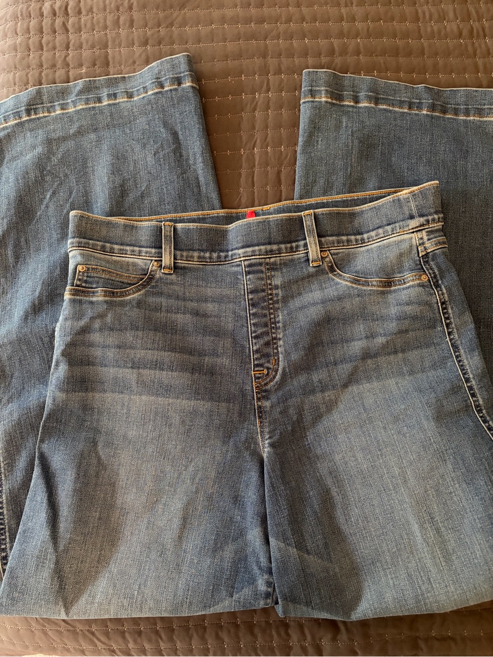 Spanx Wide Leg High-Rise Pull on Denim Women's - Blue - Picture 3 of 14